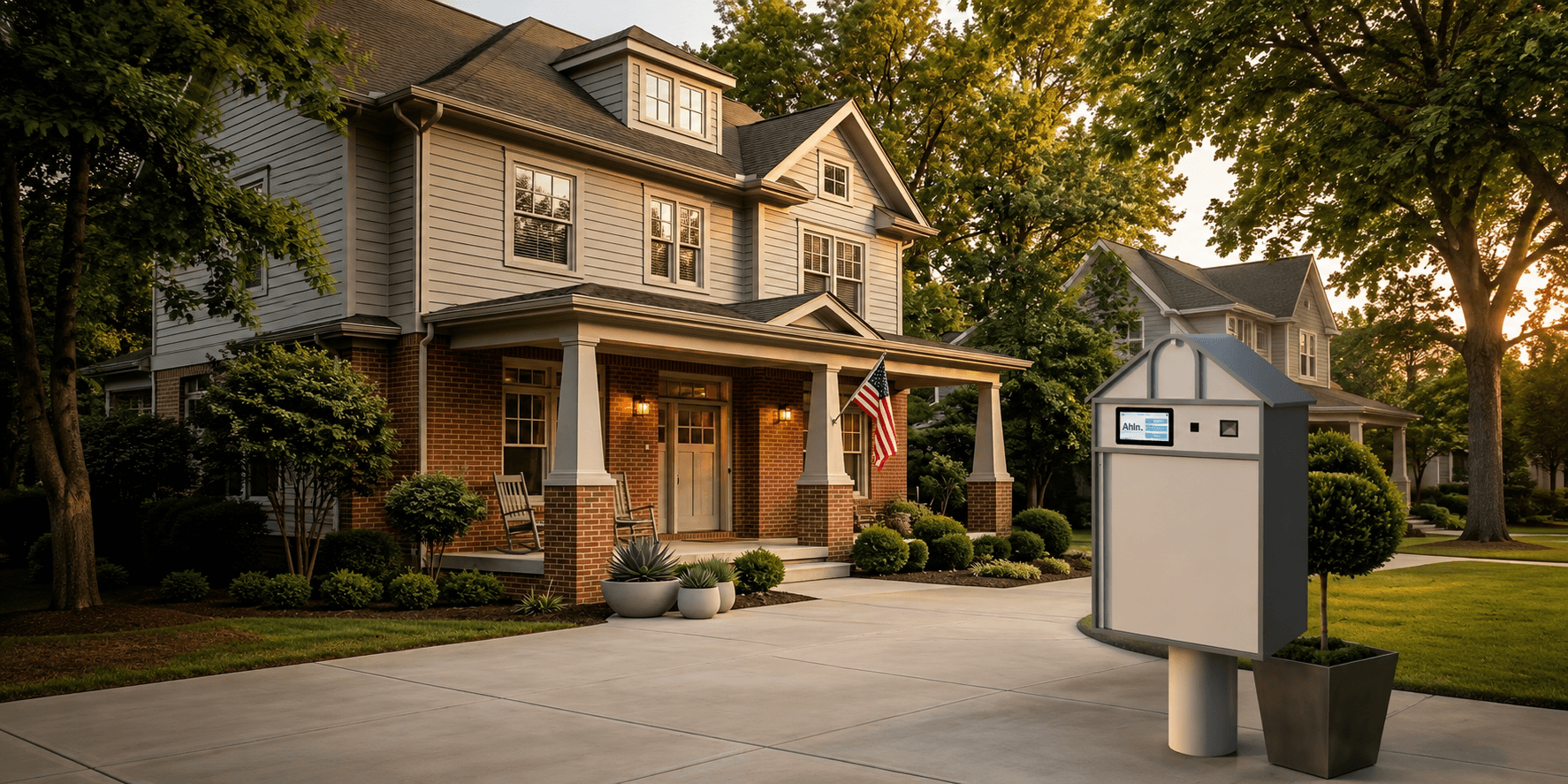 Ahln Mini installed beside a typical American home